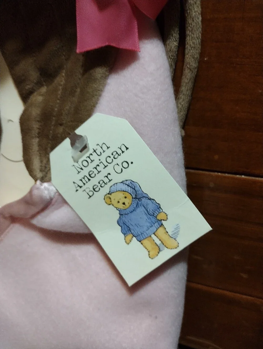 North American Bear Co Girls Pink Hooded Blanket Wrap with Bow